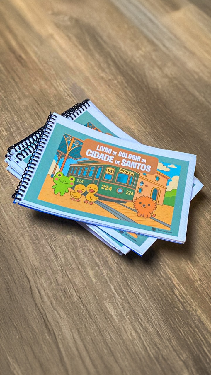 Livro de colorir da cidade de Santos